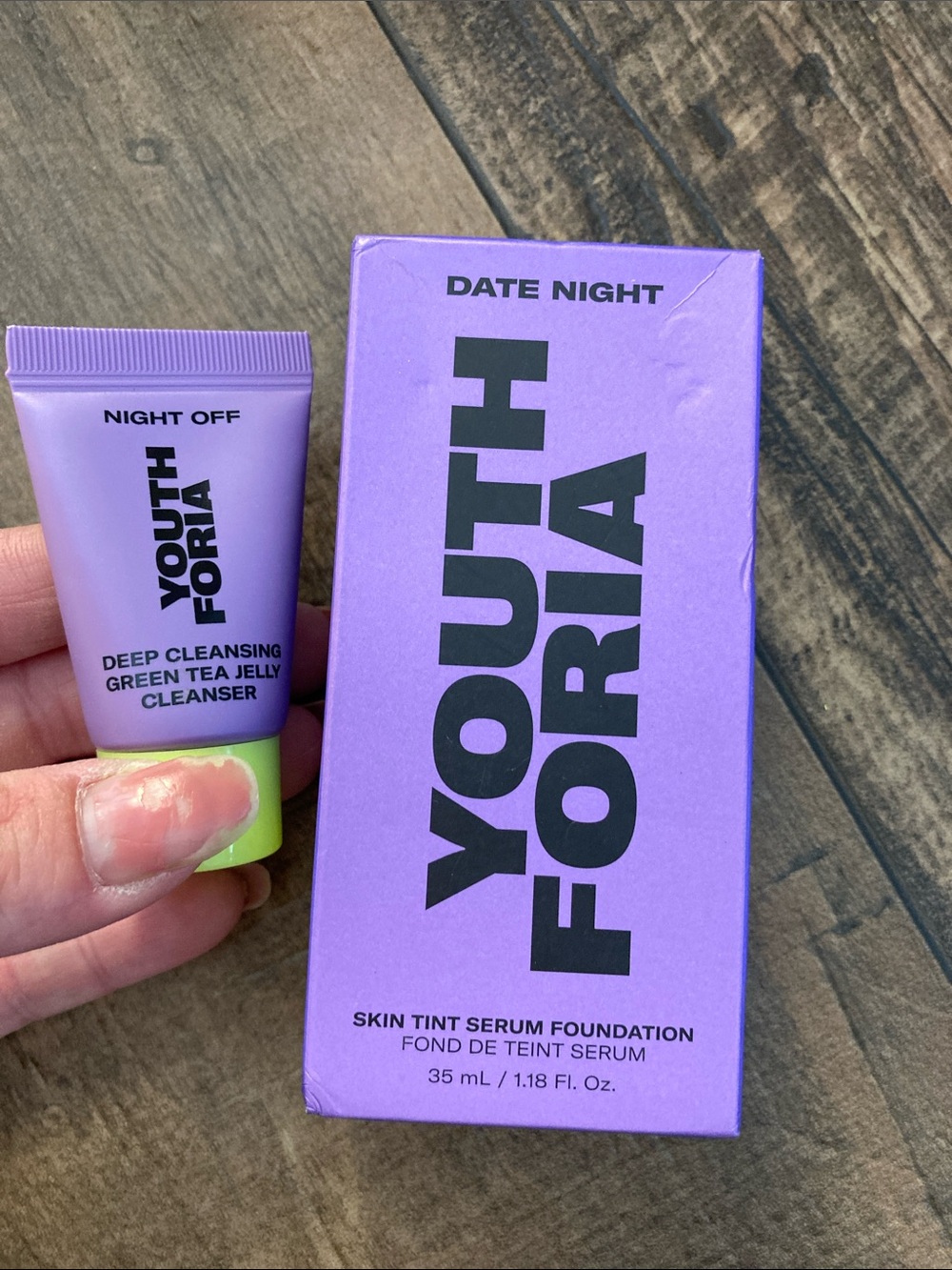 Night Off Deep Green Tea Jelly Cleanser - Lavender & Date Night Foundation Fair